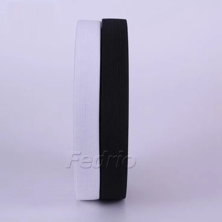 Black/White Knitted Elastic Band 40m/Roll-009392