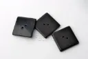 Black 2-Hole Flat Square Plastic Buttons 100pcs/Pack 009238