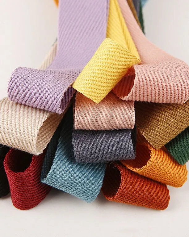 Solid Polyester Woven Twill Tape DIY Sewing Wrapping Gifts Ribbon Webbing Accessories 50 Yards/Roll 205718