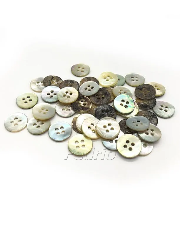 4-Hole Agoya Pearl Shell Buttons Genuine Natural Shell for Shirts Suits 10 pc/Pack 203424 (18L)