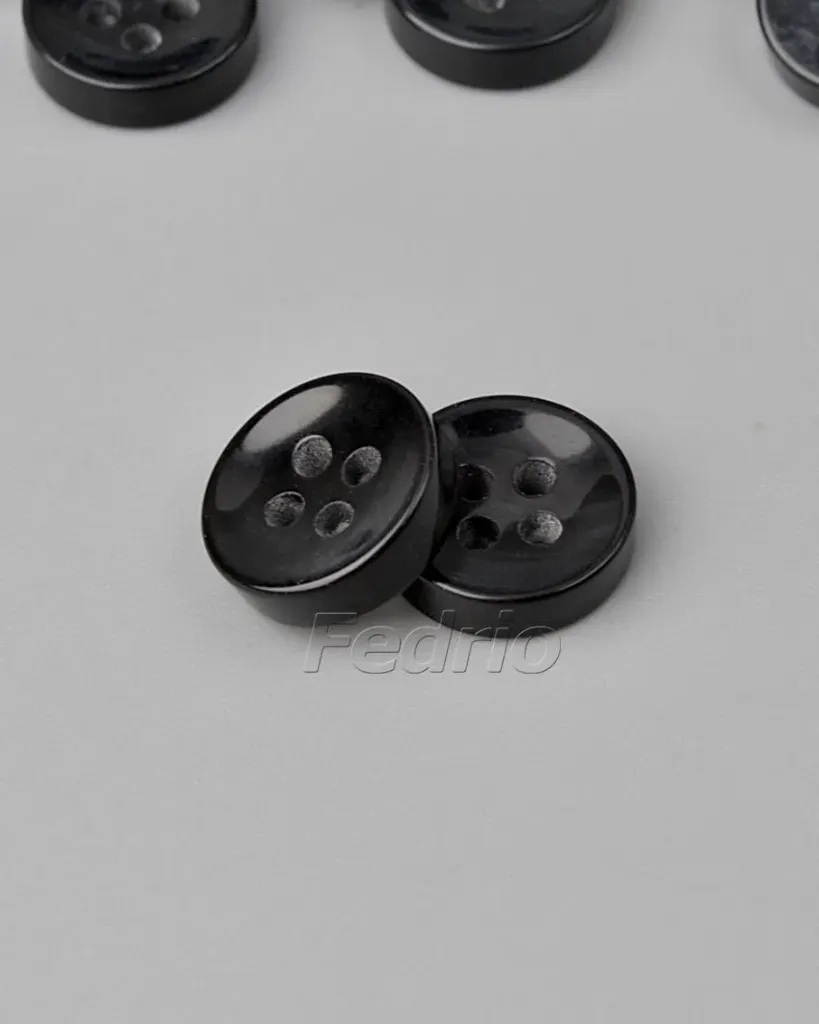 Black 4-Hole Flat Thick Plastic Shirt Buttons 11.5mm 1000pcs -CB039