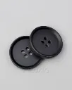 Black 4-Hole Raised Rim Plate Plastic Resin Buttons for  Coat 22.5mm 1000pcs-CB008