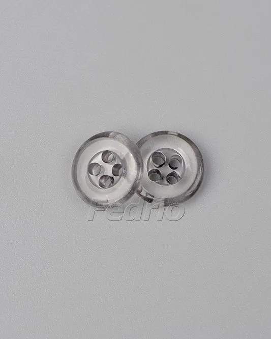 Clear Thick Round 4-Hole Plastic Resin Buttons with No Rim 18L 1000pcs-CB019