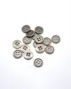 Antique Gold Tyre Rim Flat Metal Buttons with 4 Holes for Sewing 10 Pieces 204541