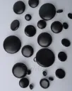 Black Imitation Leather PU Covered Sewing Shank Buttons for Coat Jacket 10 pcs/Pack 201397