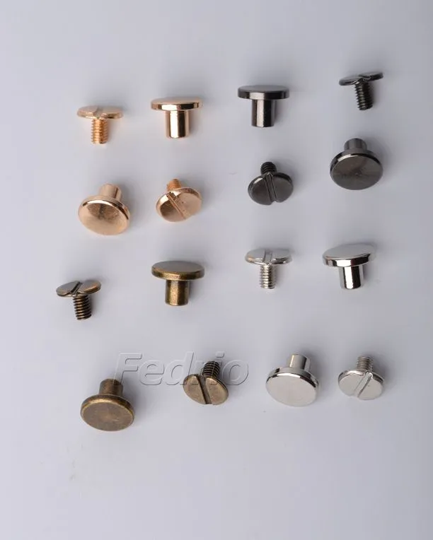 Screw Post Rivets Binding Screws for Scrapbook Photo Albums Binding Leather Repair 201421 (gunmetal, 9*5mm)