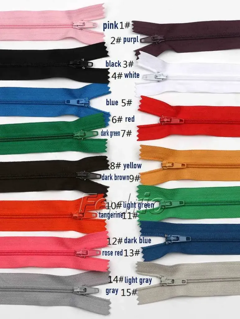 #3 Colored Closed-End Nylon Coil Zipper 20cm 10pcs/Pack 009298 (white)