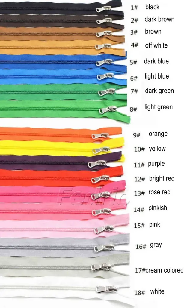#5 Open-End Nylon Coil Zipper for Jackets, Parkas, Bath Robes 10pcs/Pack 009300