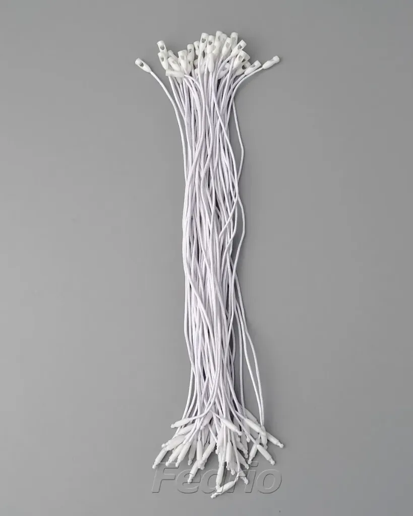 White Waxed Cotton Hang Tag String with Plastic Locker 9 inches 1000pcs ...