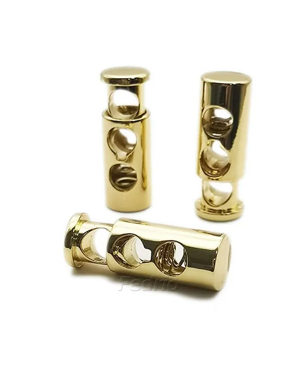 Double Holes barrel Metal Cord Lock Plated Alloy Toggle Stoppers for ...